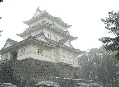 雪の小田原城