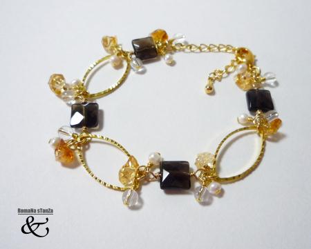 スモーキークォーツとシトリンのブレスレット