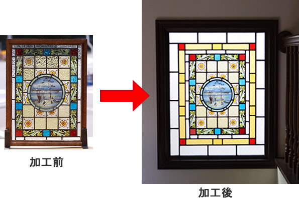 ステンドグラスの飾り方 その２ アンティークとかのブログ