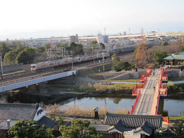 清州城からの東海道線