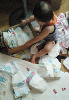 オムツ投げ一部始終