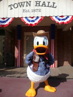 ウエスタン・コスチュームのドナルド