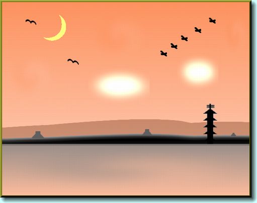 古都の夕焼け