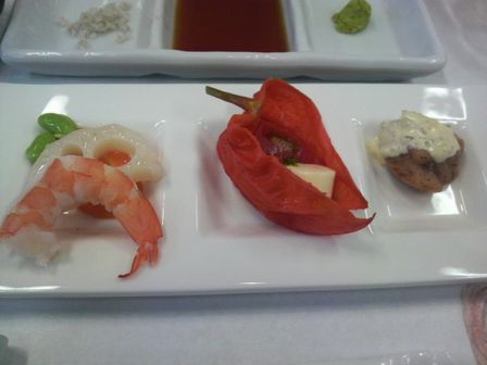 夏旅行１日目１０（富士山溶岩ステーキ会席膳：前菜）.JPG