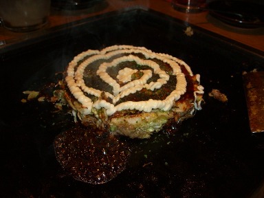 牛筋のお好み焼き