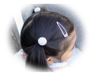 くるみボタンのヘアゴム
