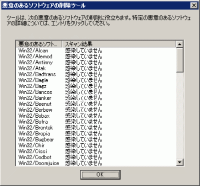 悪意のあるソフトウェアの削除ツール