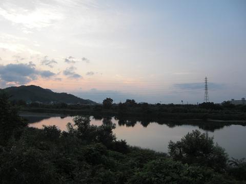 早朝の勝浦川