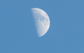 夕方の月