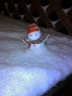 雪の上の雪だるま