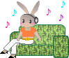 音楽鑑賞うさぎ.gif