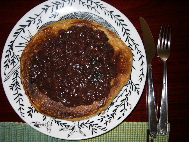 ホットケーキの小倉のせ