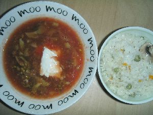 野菜ピラフ野菜ス～プ