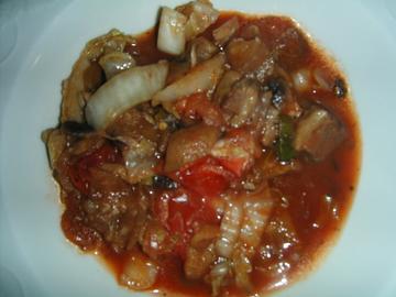 トマト味の炒め物