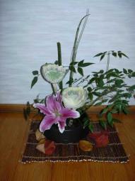 葉牡丹の生け花