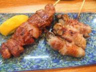 立石　居酒屋　さくらい　肉巻牡蠣串