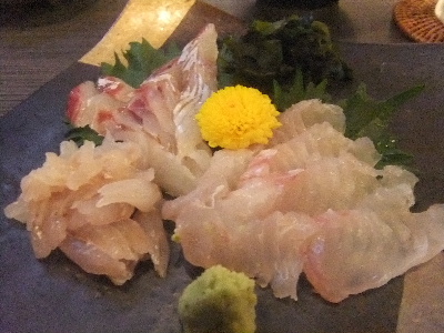 浜田　居酒屋　具魯烏葡　ひらめ刺身