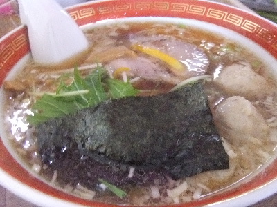 立石　ラーメン　やね屋　鶏つくねそば