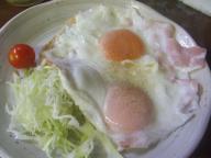 曳舟　居酒屋　岩金酒場　ハムエッグ