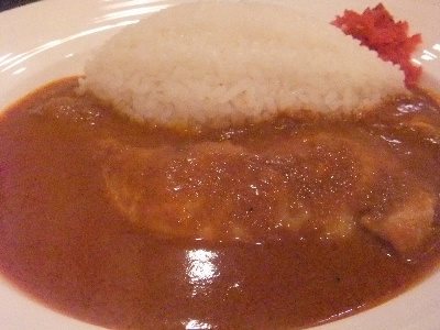 曳舟　カレー　山小屋　チキンカレー
