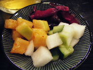 金町　トンカツ　喝　漬物