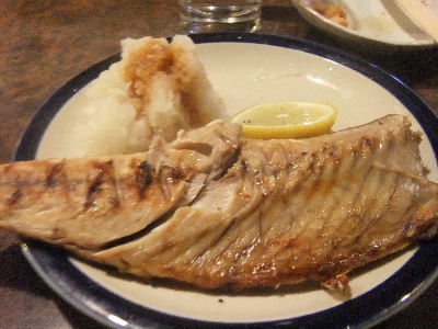 高砂　居酒屋　高砂家　鯖塩焼き