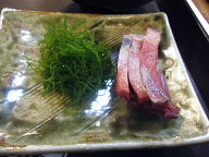 築地　東都グリル　わらさ刺身