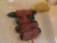 立石　居酒屋　鳥ひで　アスパラベーコン