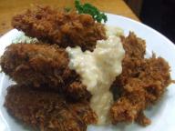 築地　小田保　カキフライ