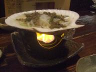 秋田　居酒屋　酒盃　白魚とジュンサイの貝焼き
