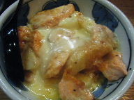 立石　居酒屋　さくらい　キングサーモンと男爵の味噌チーズ焼