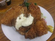 築地　八千代　鯵・鱧フライ定食
