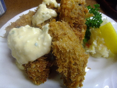 築地　小田保　牡蠣フライ