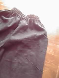 ワイドパンツ。リネン濃紺