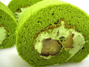 思わず食べたくなるロールケーキの中身～抹茶ロール～