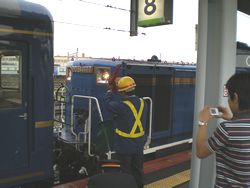 函館駅での機関車交替