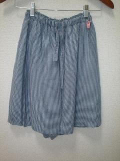 交換会　ブルーギンガムチェックキュロット前