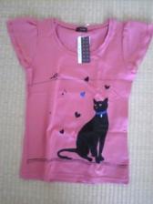 袖シフォン猫ちゃんTシャツ