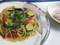 夏野菜のパスタ