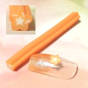 樹脂スライス棒星オレンジネイルサイズ