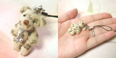 モノグラムくまちゃんストラップ茶
