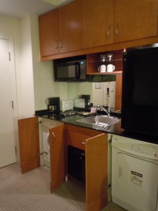 hotel room - kitchenette with laundry!