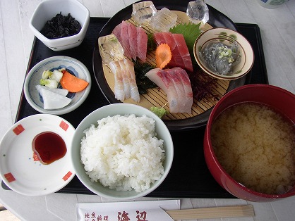 海辺定食・刺身盛り合わせ