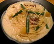 栗とチキンのクリームパスタ