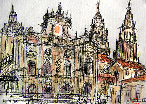Santiago de Compostela_Cathedral_North_Plaza Inmaculada, Spain