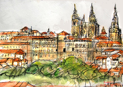Santiago de Compostela_Cathedral_west_Hostal dos Catolicos