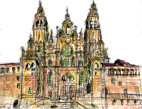 Santiago de Compostela-Cathedral_Plaza do Obradoiro ,Spain
