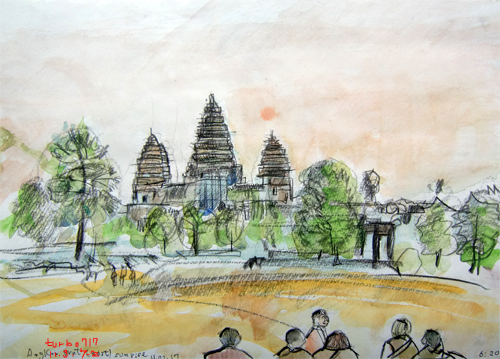 Angkor Wat west-inside-east,Siem Reap,Cambodia