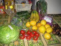 野菜のおっちゃんから購入した野菜と果物