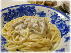 パンチェッタのゴルゴンゾーラソースパスタ